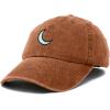 image:imageDALIX Moon Embroidered Crescent Astronomy Night Cotton Dad Hat Baseball Cap Adjustable WomensWashed Orange
