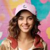 image:imageDALIX Moon Embroidered Crescent Astronomy Night Cotton Dad Hat Baseball Cap Adjustable WomensWashed Pink