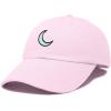 image:imageDALIX Moon Embroidered Crescent Astronomy Night Cotton Dad Hat Baseball Cap Adjustable WomensWashed Pink