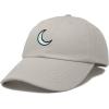 image:imageDALIX Moon Embroidered Crescent Astronomy Night Cotton Dad Hat Baseball Cap Adjustable WomensWashed Stone White