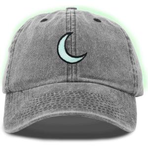 image:imageDALIX Moon Embroidered Crescent Astronomy Night Cotton Dad Hat Baseball Cap Adjustable WomensWashed Black
