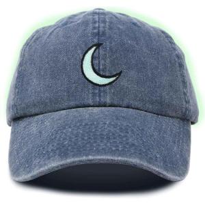 image:imageDALIX Moon Embroidered Crescent Astronomy Night Cotton Dad Hat Baseball Cap Adjustable WomensWashed Navy Blue
