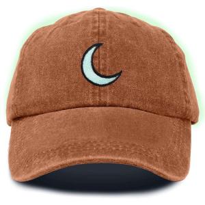 image:imageDALIX Moon Embroidered Crescent Astronomy Night Cotton Dad Hat Baseball Cap Adjustable WomensWashed Orange