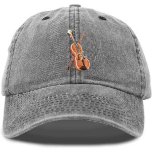 image:imageDALIX Orchestra Violin Hat Womens Embroidered Baseball CapWashed Black