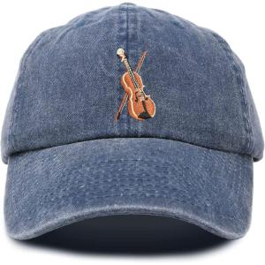 image:imageDALIX Orchestra Violin Hat Womens Embroidered Baseball CapWashed Navy Blue