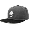 image:imageDALIX Alien Embroidered Snapback Flat Billed HatBlack Dark Gray