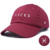 image:imageDALIX Pisces Dad Hat Embroidered Zodiac Astrology Cotton Baseball CapMaroon