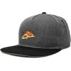 image:imageDALIX Pizza Slice Embroidered Snapback Flat Billed HatBlack Dark Gray