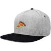 image:imageDALIX Pizza Slice Embroidered Snapback Flat Billed HatBlack Light Gray