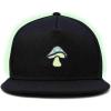 image:imageDALIX Mushroom Embroidered Glow in The Dark Hat Snapback Hat Baseball Cap MenBlack