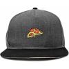 image:imageDALIX Pizza Slice Embroidered Snapback Flat Billed HatBlack Dark Gray