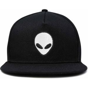 image:imageDALIX Alien Embroidered Snapback Flat Billed HatBlack