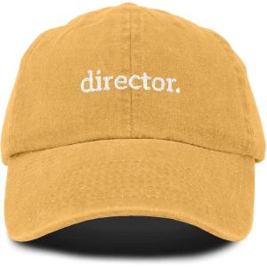 image:imageDALIX Director Embroidered Cotton Baseball Cap Adjustable Dad Hat MensWashed Gold