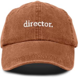 image:imageDALIX Director Embroidered Cotton Baseball Cap Adjustable Dad Hat MensWashed Orange