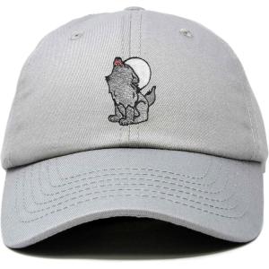 image:imageDALIX Howling Wolf Embroidered Baseball Dad CapGray