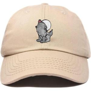 image:imageDALIX Howling Wolf Embroidered Baseball Dad CapKhaki