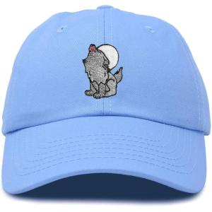 image:imageDALIX Howling Wolf Embroidered Baseball Dad CapLight Blue