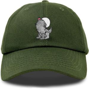 image:imageDALIX Howling Wolf Embroidered Baseball Dad CapOlive