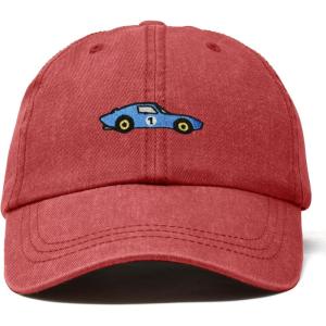 image:imageDALIX Muscle Car Embroidered Cap Cotton Baseball Summer Cool Dad Hat MensWashed Red