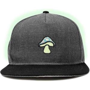image:imageDALIX Mushroom Embroidered Glow in The Dark Hat Snapback Hat Baseball Cap MenBlack Dark Gray