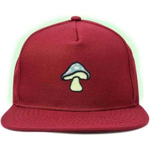 image:imageDALIX Mushroom Embroidered Glow in The Dark Hat Snapback Hat Baseball Cap MenMaroon