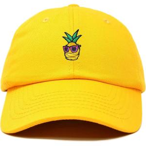 image:imageDALIX Pineapple Embroidered Cap Cotton Baseball Summer Cool Dad Hat MensGold