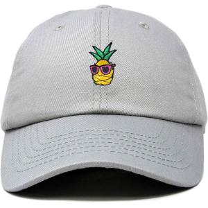 image:imageDALIX Pineapple Embroidered Cap Cotton Baseball Summer Cool Dad Hat MensGray