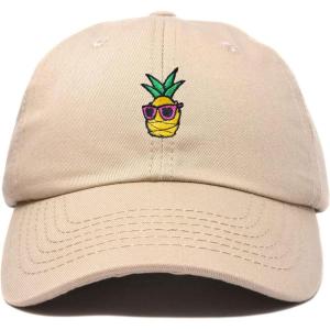 image:imageDALIX Pineapple Embroidered Cap Cotton Baseball Summer Cool Dad Hat MensKhaki