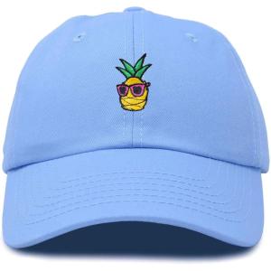 image:imageDALIX Pineapple Embroidered Cap Cotton Baseball Summer Cool Dad Hat MensLight Blue