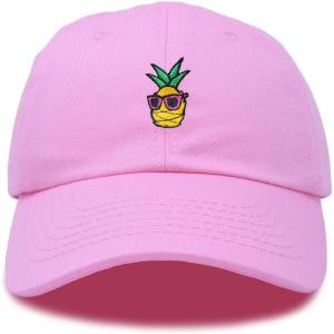 image:imageDALIX Pineapple Embroidered Cap Cotton Baseball Summer Cool Dad Hat MensLight Pink