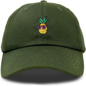 image:imageDALIX Pineapple Embroidered Cap Cotton Baseball Summer Cool Dad Hat MensOlive