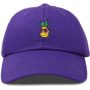 image:imageDALIX Pineapple Embroidered Cap Cotton Baseball Summer Cool Dad Hat MensPurple
