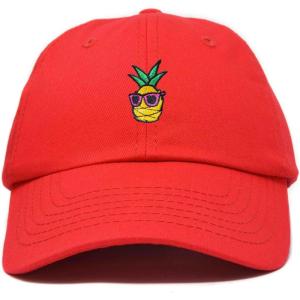 image:imageDALIX Pineapple Embroidered Cap Cotton Baseball Summer Cool Dad Hat MensRed