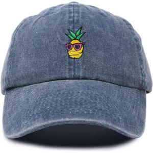 image:imageDALIX Pineapple Embroidered Cap Cotton Baseball Summer Cool Dad Hat MensWashed Navy Blue