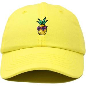 image:imageDALIX Pineapple Embroidered Cap Cotton Baseball Summer Cool Dad Hat MensYellow