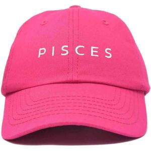 image:imageDALIX Pisces Dad Hat Embroidered Zodiac Astrology Cotton Baseball CapHot Pink
