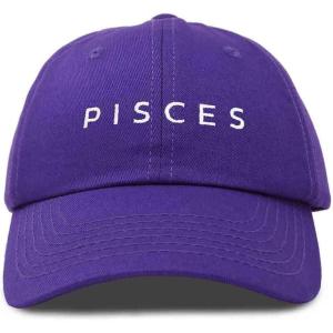image:imageDALIX Pisces Dad Hat Embroidered Zodiac Astrology Cotton Baseball CapPurple