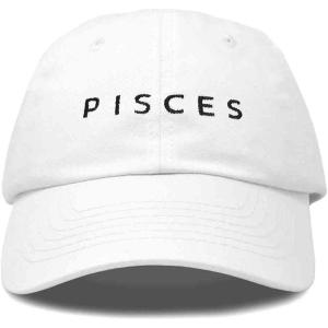 image:imageDALIX Pisces Dad Hat Embroidered Zodiac Astrology Cotton Baseball CapWhite