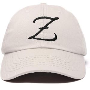 image:imageDALIX Initial Hat Letter Z Vintage Womens Baseball Cap Monogram EmbroideredBeige