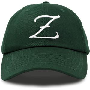 image:imageDALIX Initial Hat Letter Z Vintage Womens Baseball Cap Monogram EmbroideredDark Green