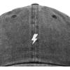 image:imageDALIX Lil Bolt Embroidered Cotton Summer Outdoor Baseball Cap Dad Hat MensWashed Black