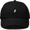 image:imageDALIX Lil Bolt Embroidered Cotton Summer Outdoor Baseball Cap Dad Hat MensBlack
