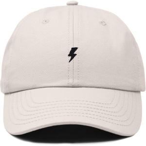 image:imageDALIX Lil Bolt Embroidered Cotton Summer Outdoor Baseball Cap Dad Hat MensBeige