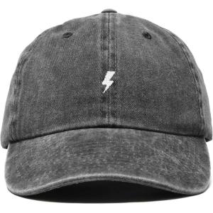 image:imageDALIX Lil Bolt Embroidered Cotton Summer Outdoor Baseball Cap Dad Hat MensWashed Black