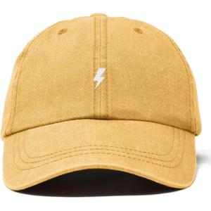 image:imageDALIX Lil Bolt Embroidered Cotton Summer Outdoor Baseball Cap Dad Hat MensWashed Gold