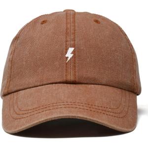 image:imageDALIX Lil Bolt Embroidered Cotton Summer Outdoor Baseball Cap Dad Hat MensWashed Orange