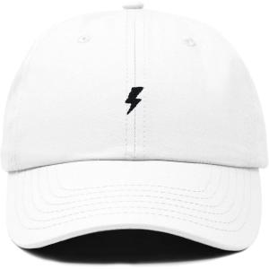 image:imageDALIX Lil Bolt Embroidered Cotton Summer Outdoor Baseball Cap Dad Hat MensWhite
