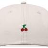 image:imageDALIX Lil Cherry Embroidered Cotton Summer Outdoor Baseball Cap Dad Hat WomensBeige