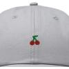 image:imageDALIX Lil Cherry Embroidered Cotton Summer Outdoor Baseball Cap Dad Hat WomensGray