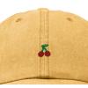 image:imageDALIX Lil Cherry Embroidered Cotton Summer Outdoor Baseball Cap Dad Hat WomensWashed Gold
